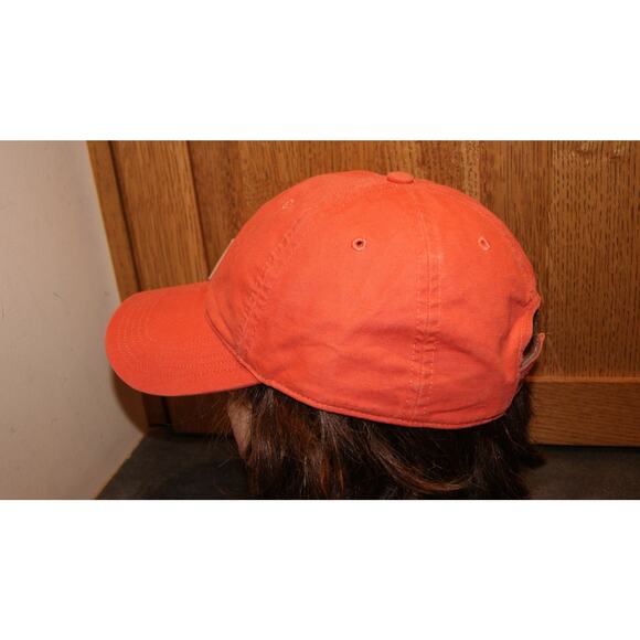 Carhartt Leather Patch Coral Orange Hat Cap Casual Fit OSFA - Picture 5 of 7